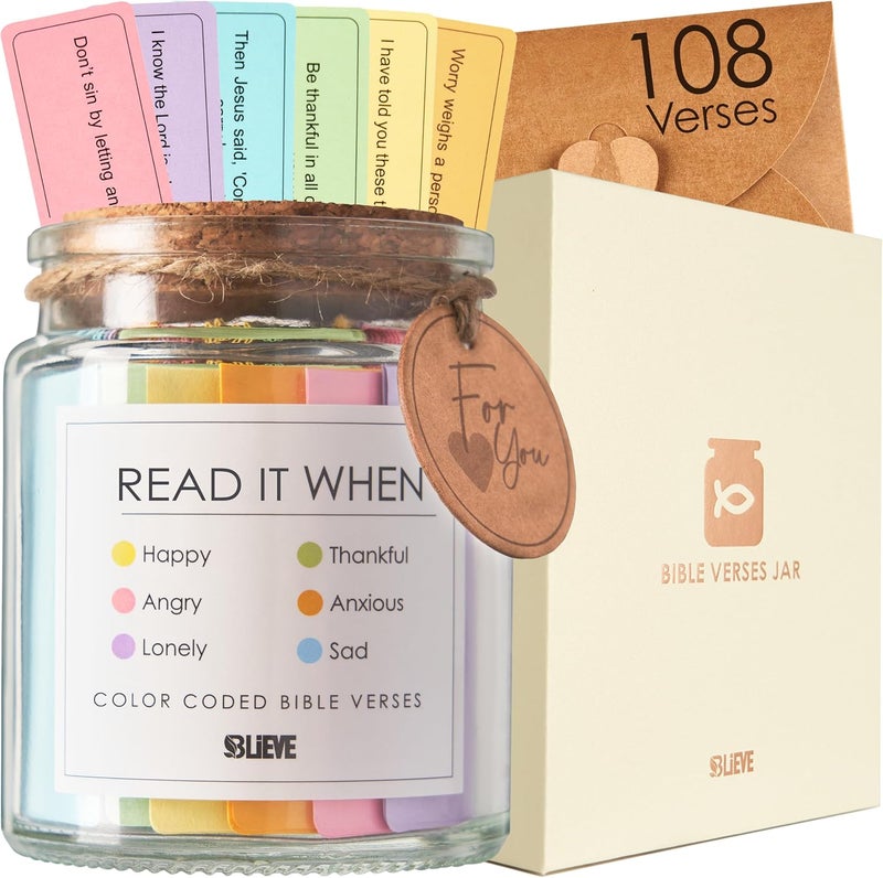 Believe - Bible Verse Jar, Read Me When Bible Verses Jar For Daily Encouragement, Inspirational Prayer & Reflection, Christian Gifts For Women and Men, Religious Graduation Gifts (Universal) - Image 1